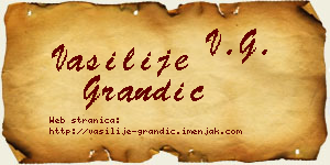 Vasilije Grandić vizit kartica